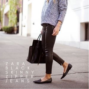 Zara Black Mid-rise Skinny Fit Jeans